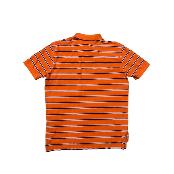 Polo Ralph Lauren Mens Large Orange Striped Short Sleeve Pique Polo Shirt - Picture 9 of 12